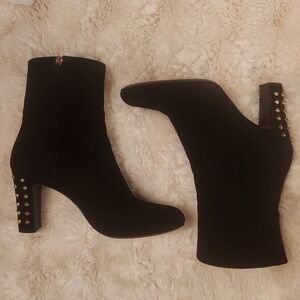 Authentic Gucci Melville Black Suede Studded Ankle Boots 39.5 EU 9.5US